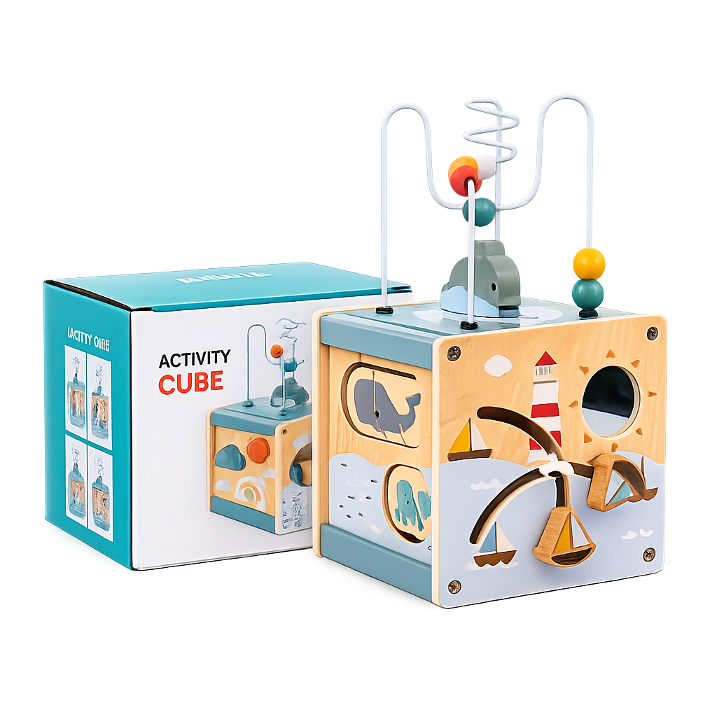 Wooden Ocean Activity Cube