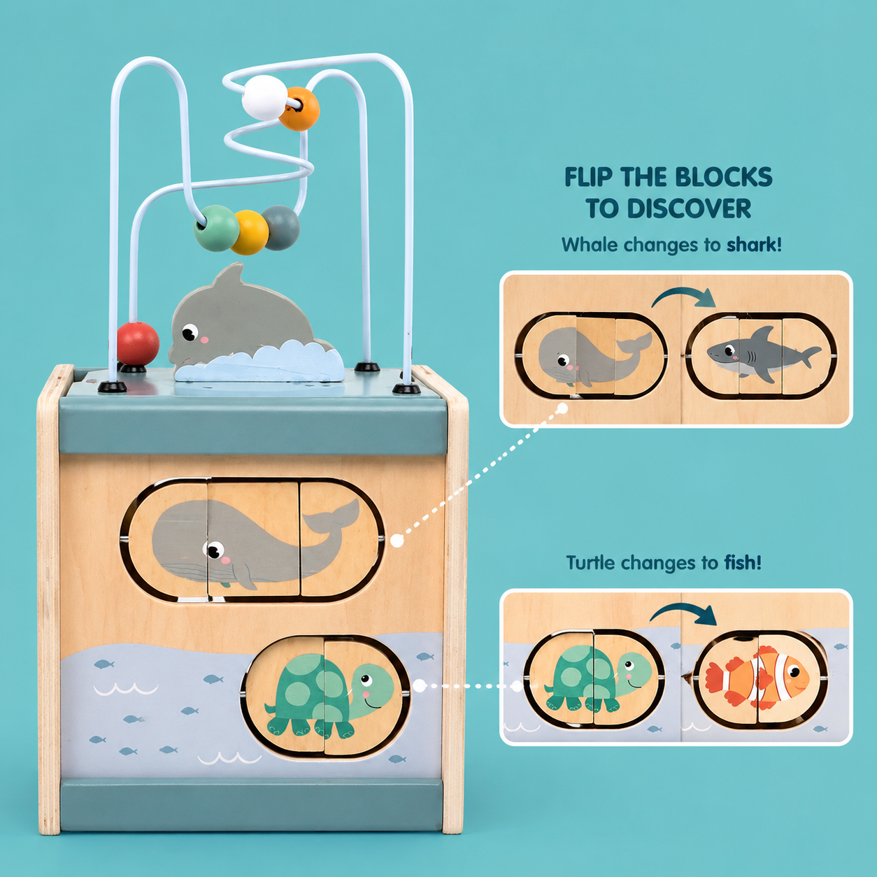 Wooden Ocean Activity Cube