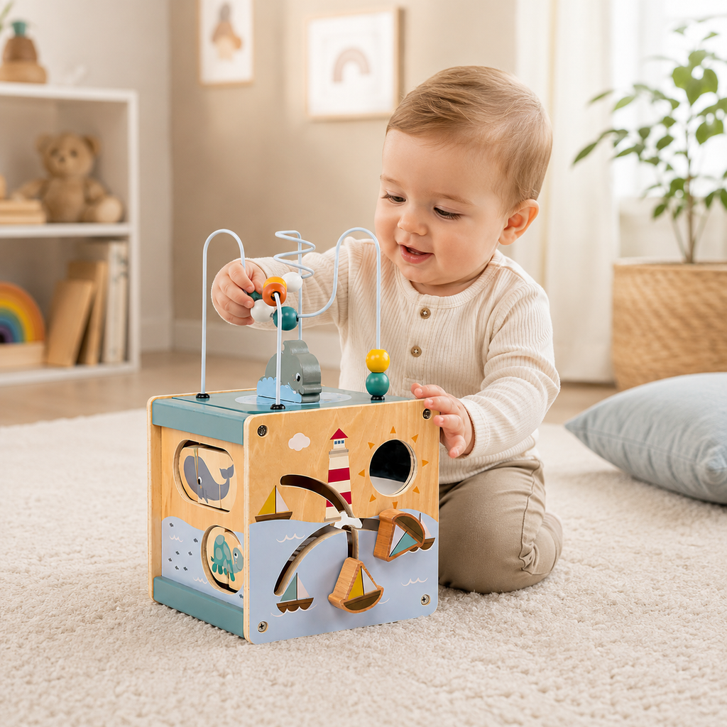 Wooden Ocean Activity Cube