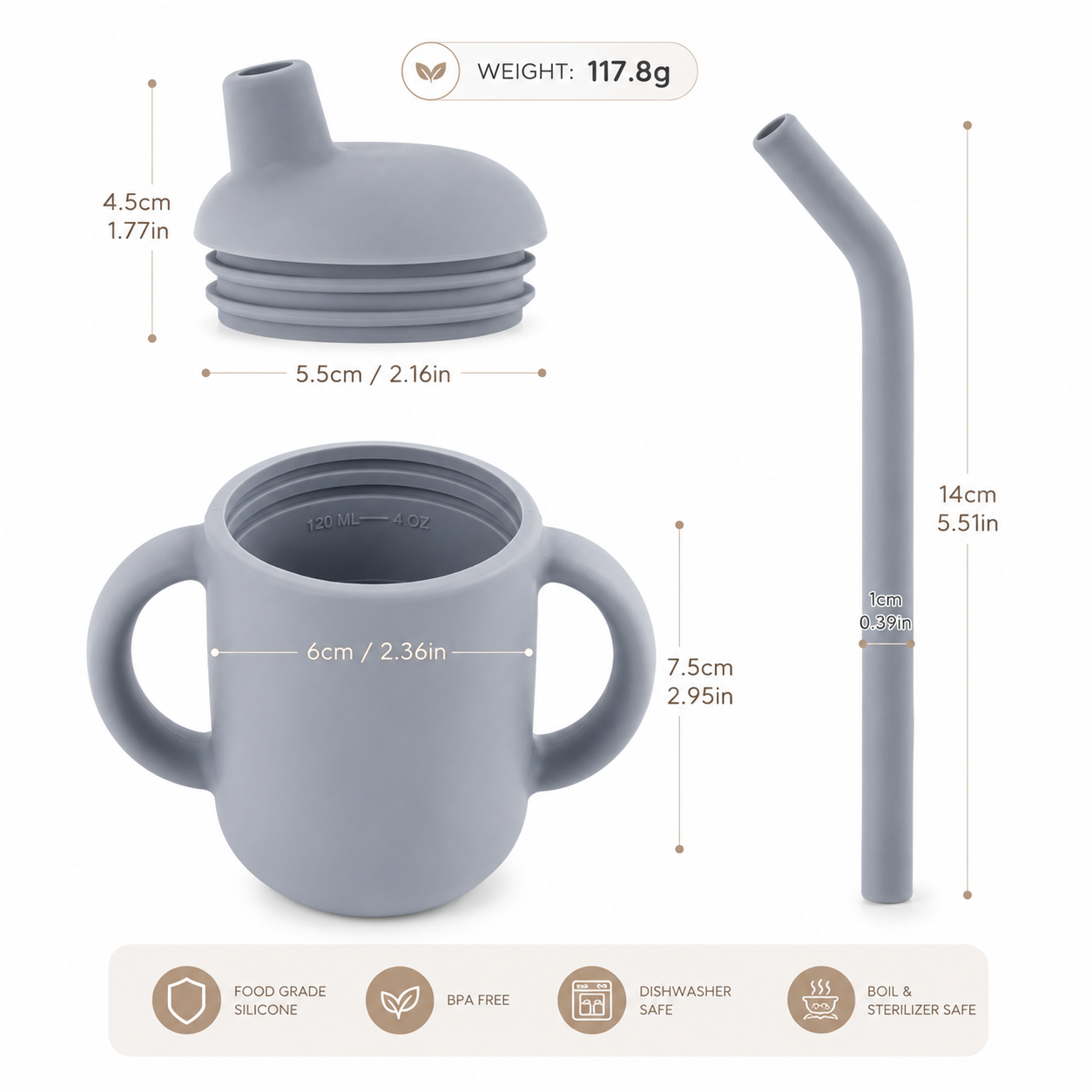 Silicone Straw Sippy Cup