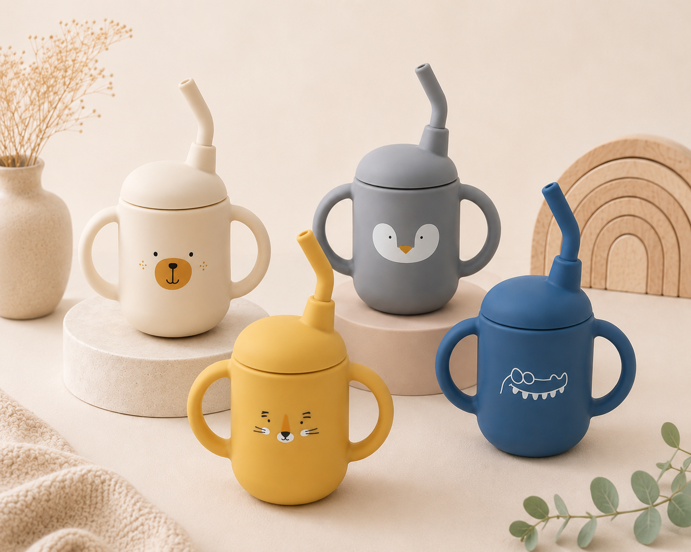 Silicone Straw Sippy Cup