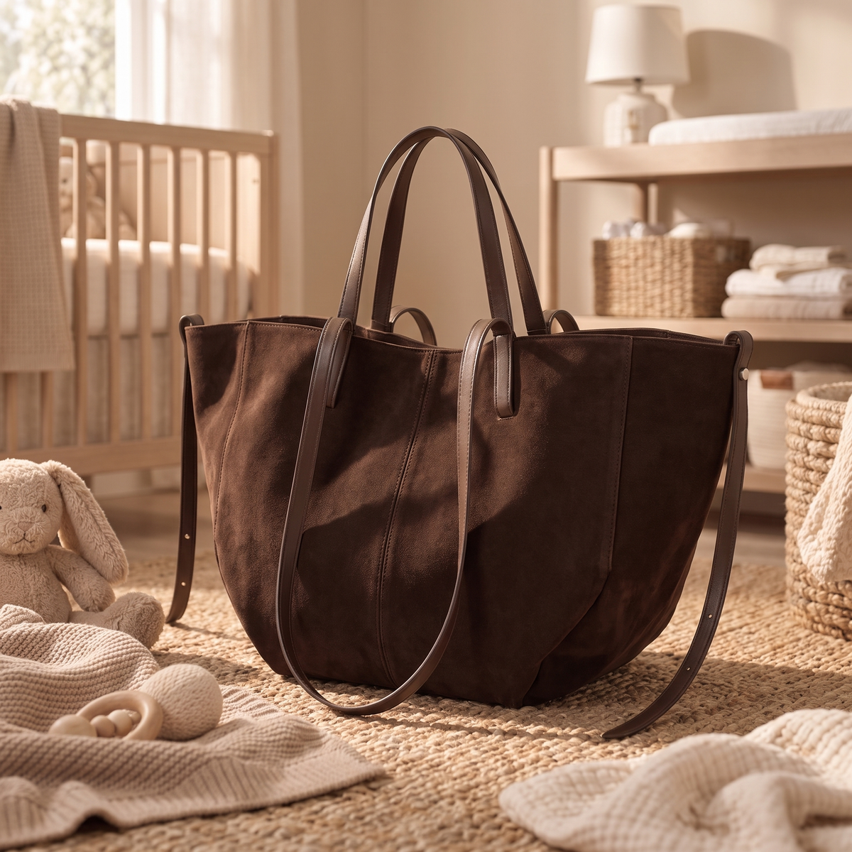 Nubuck Leather Mother Bag, Adjustable – Kidoriko