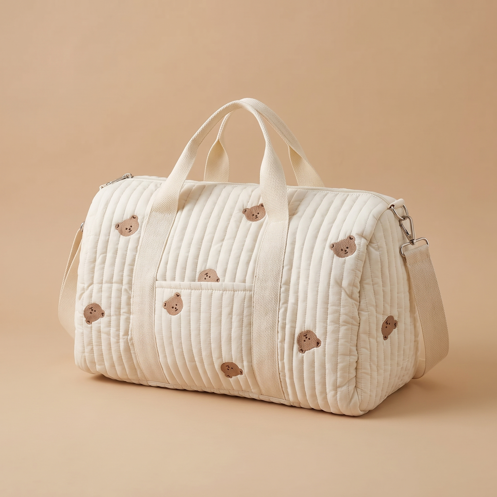 Quilted Embroidered Diaper Bag Organizer for Moms