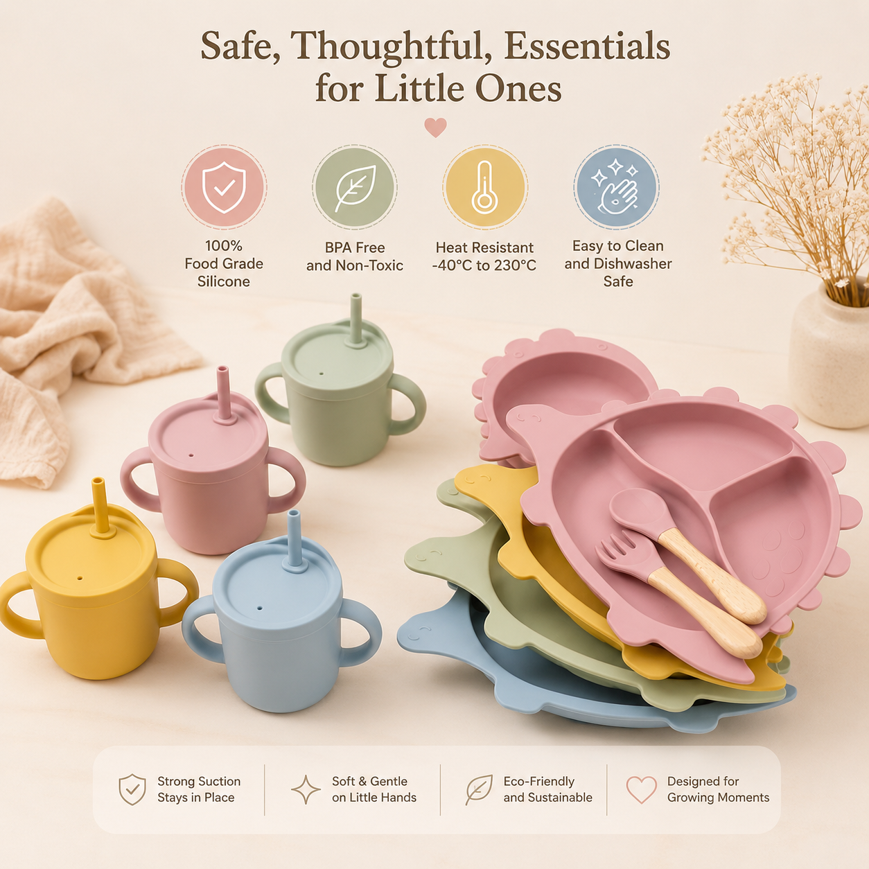 Dino Baby Tableware Suction Set