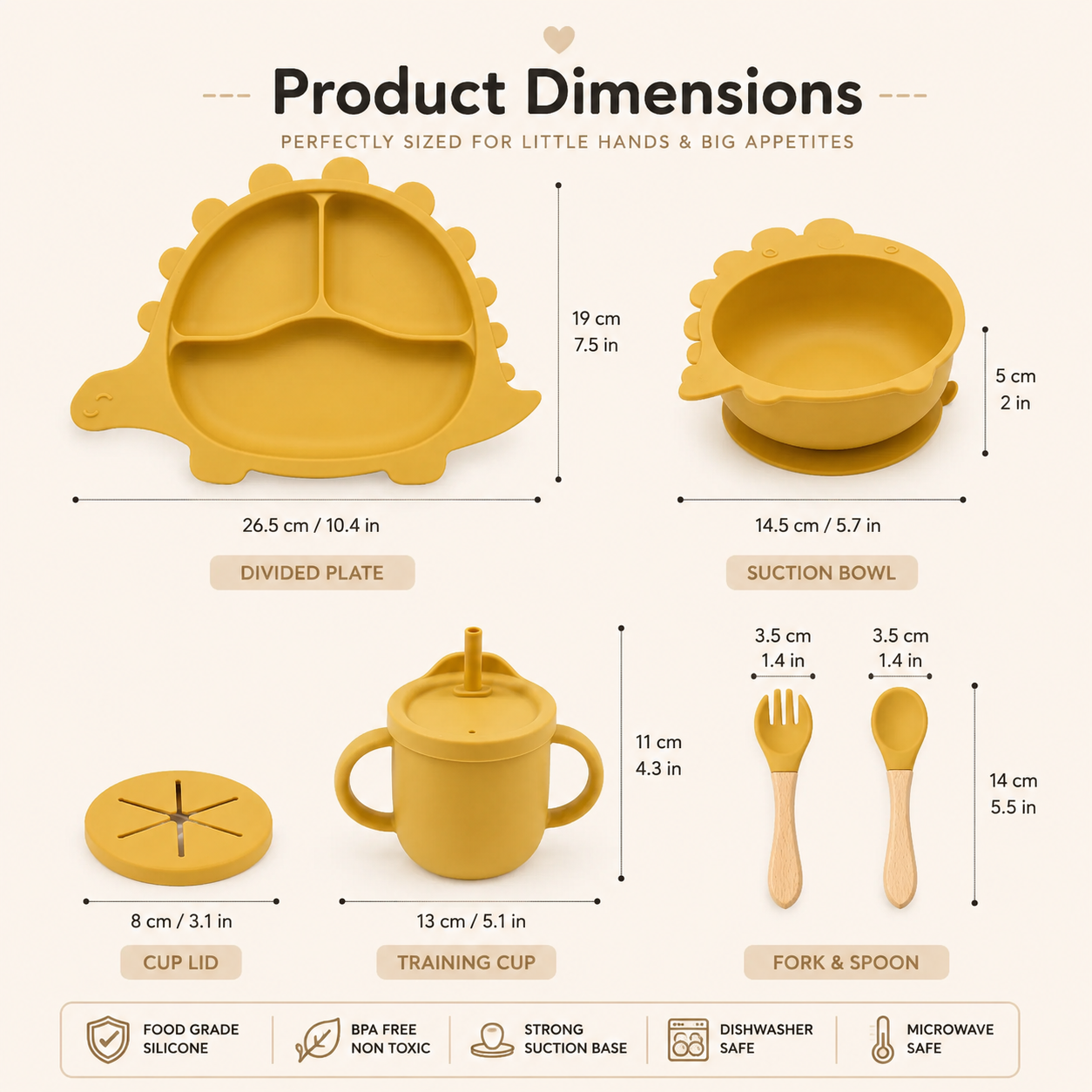 Dino Baby Tableware Suction Set