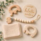 Elephant Baby Teether Gift Set (Cream)
