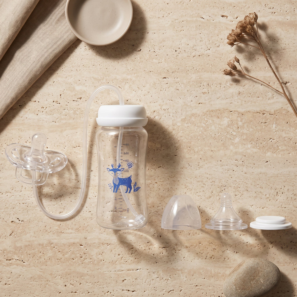 3-in-1 Hands-Free Baby Bottle with Straw – Kidoriko
