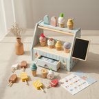 Wooden Ice Cream Stand, Montessori Play Set – Kidoriko