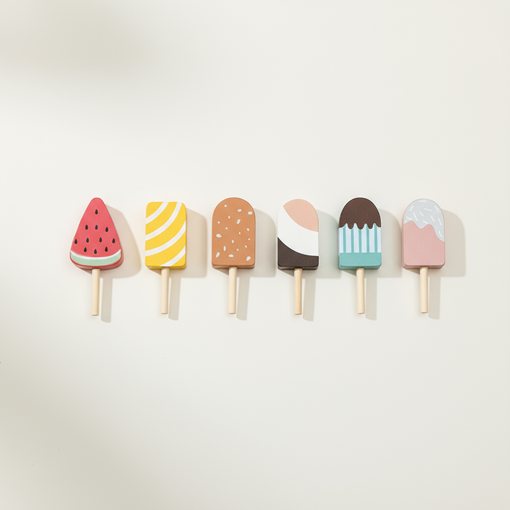 Wooden Ice Cream Stand, Montessori Play Set – Kidoriko