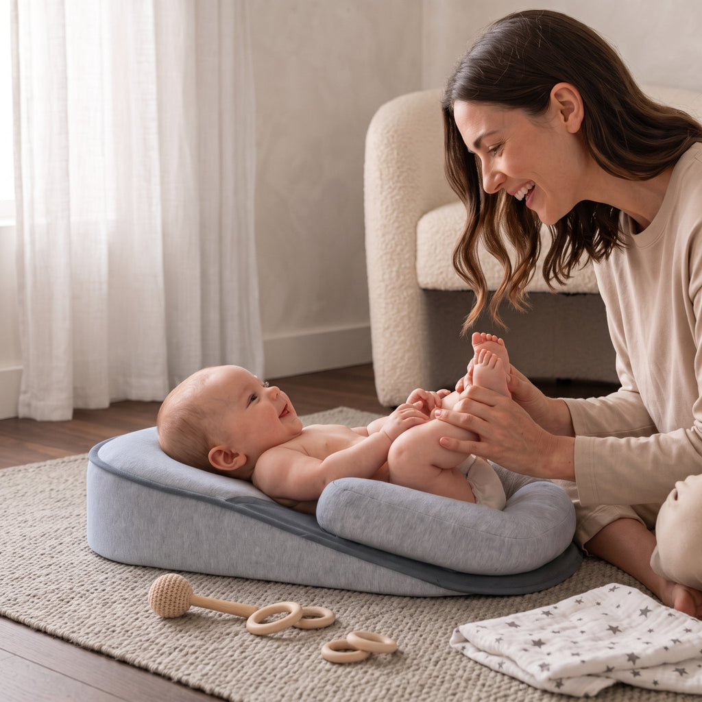 Inclined Newborn Lounger with Memory Foam – Kidoriko