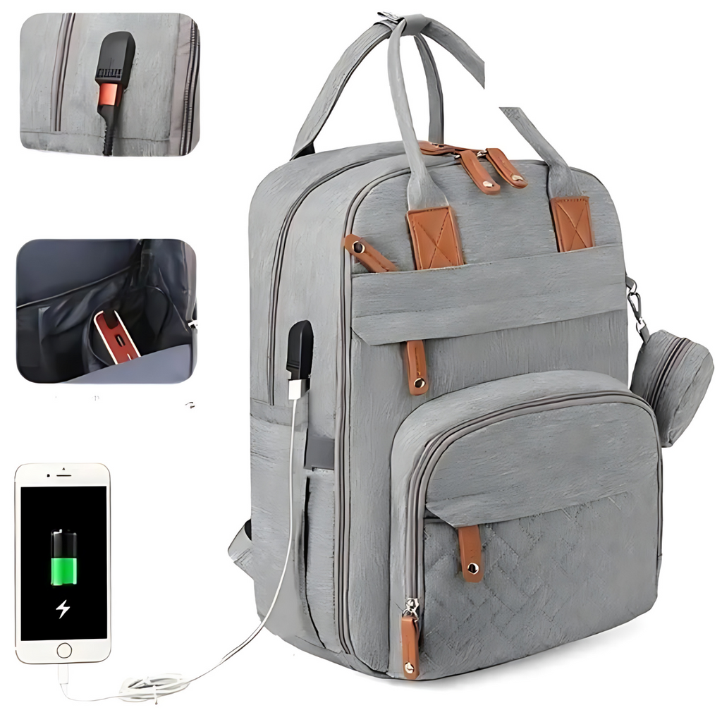 Multifunctional Diaper Bag Backpack with USB Port