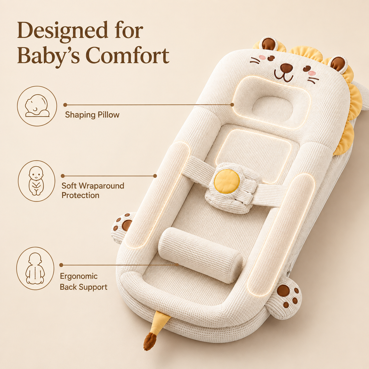 Smart Baby Lounger with Incline & Warming Comfort – Kidoriko