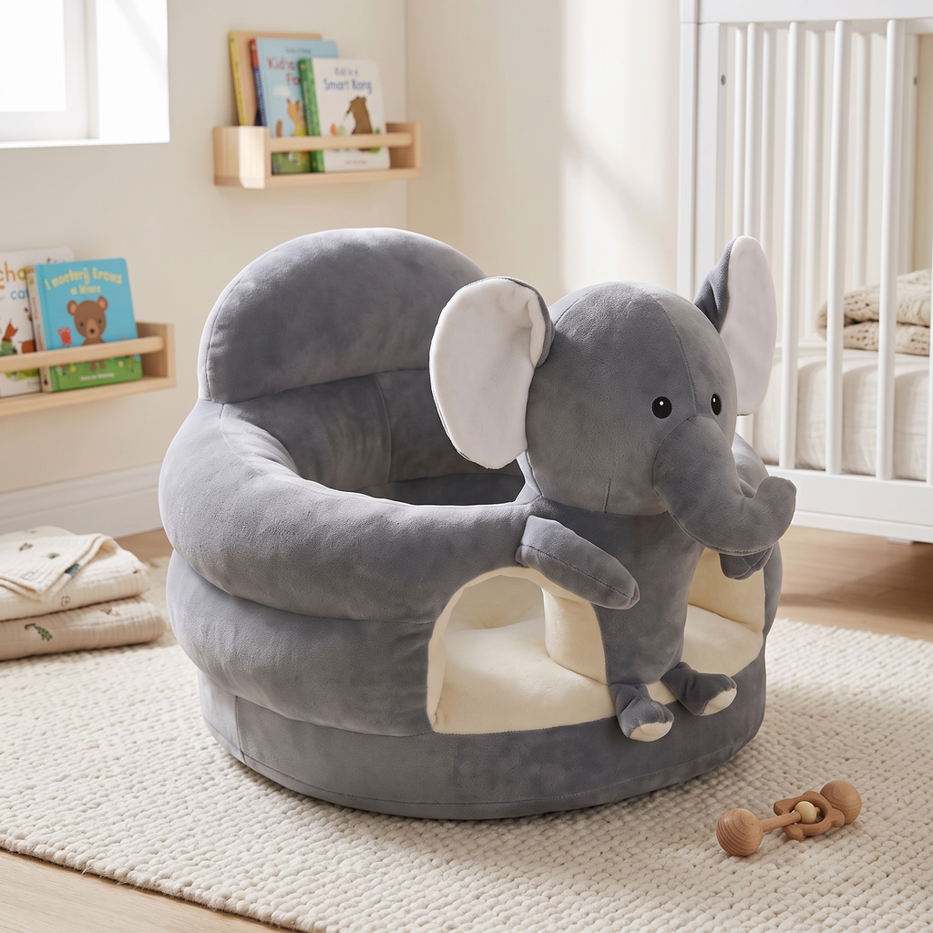 Plush Baby Sit-Up Seat with Squeaker Toys – Kidoriko