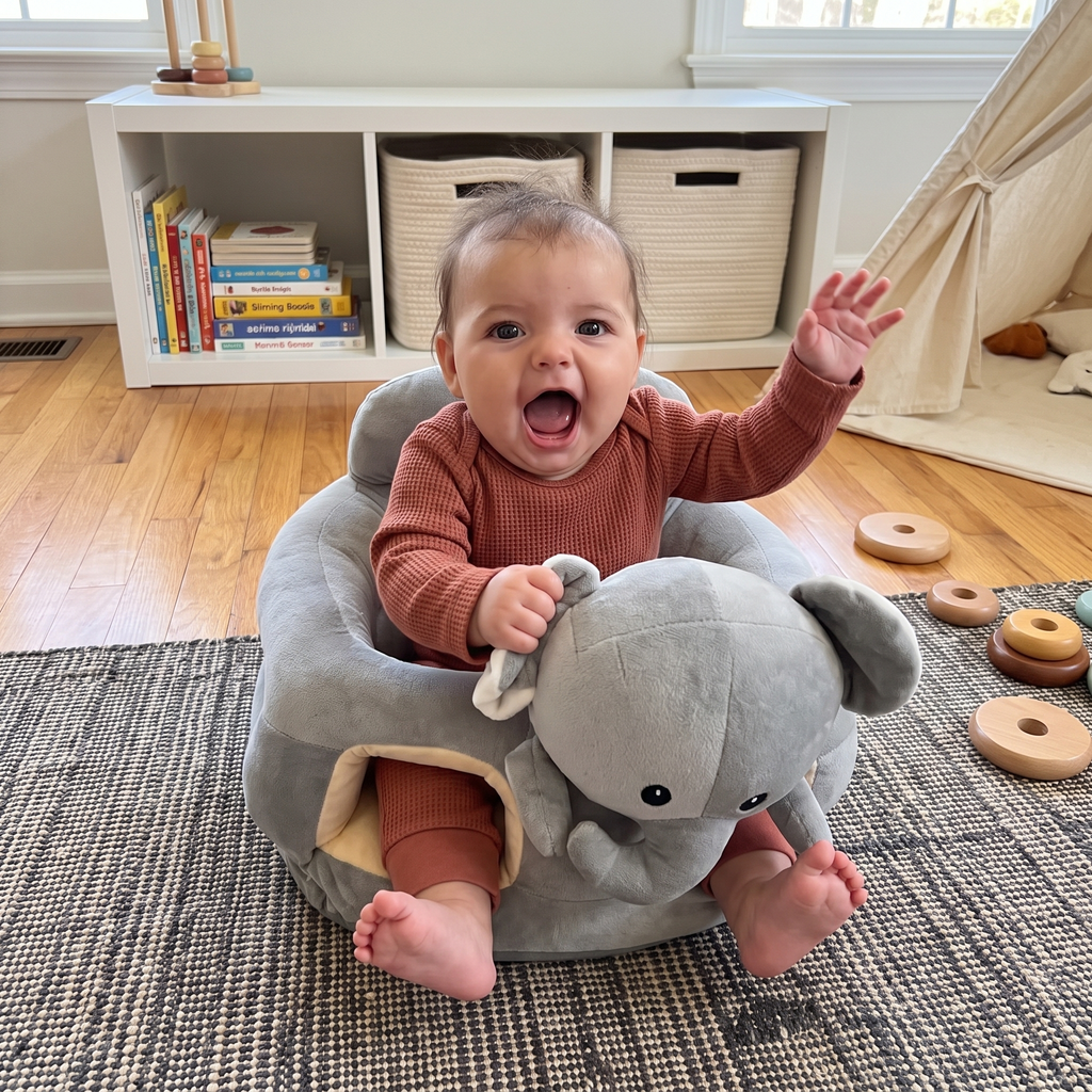 Plush Baby Sit-Up Seat with Squeaker Toys – Kidoriko