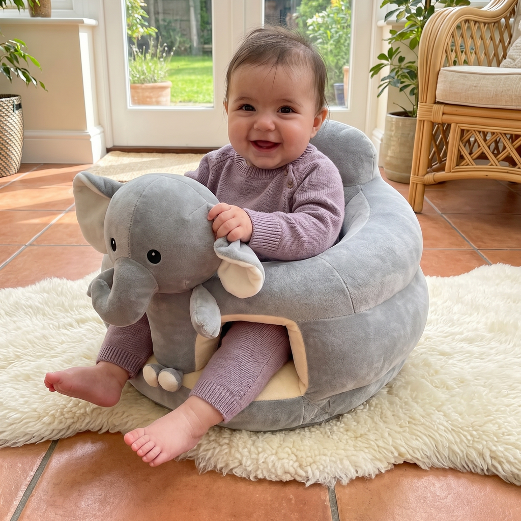 Plush Baby Sit-Up Seat with Squeaker Toys – Kidoriko