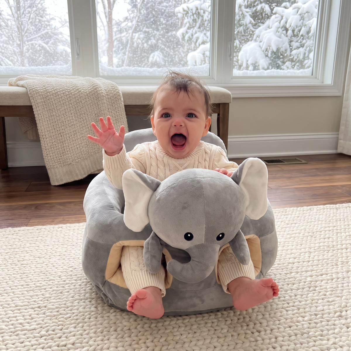 Plush Baby Sit-Up Seat with Squeaker Toys – Kidoriko