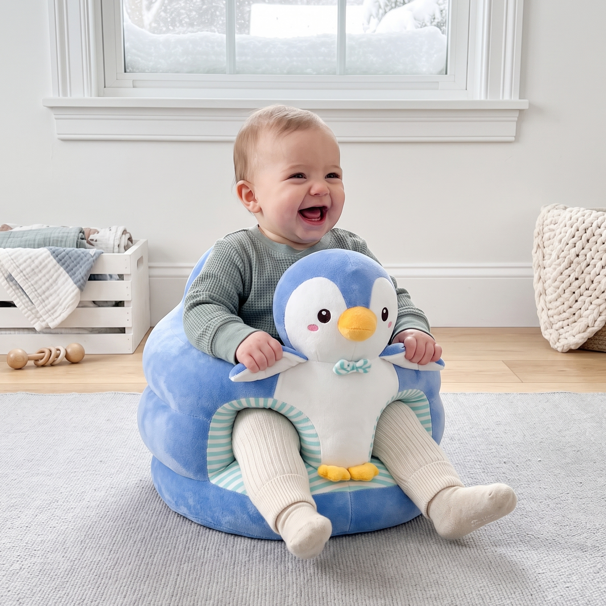 Plush Baby Sit-Up Seat with Squeaker Toys – Kidoriko
