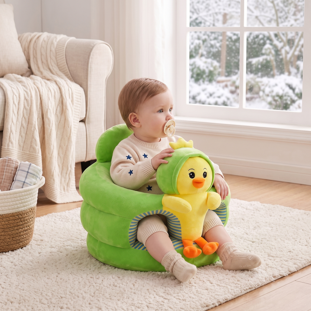 Plush Baby Sit-Up Seat with Squeaker Toys – Kidoriko