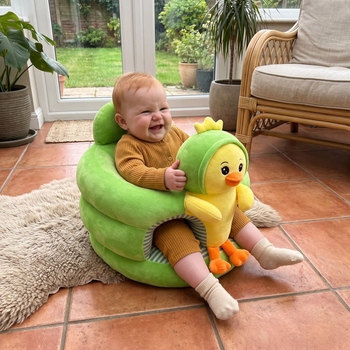Plush Baby Sit-Up Seat with Squeaker Toys – Kidoriko