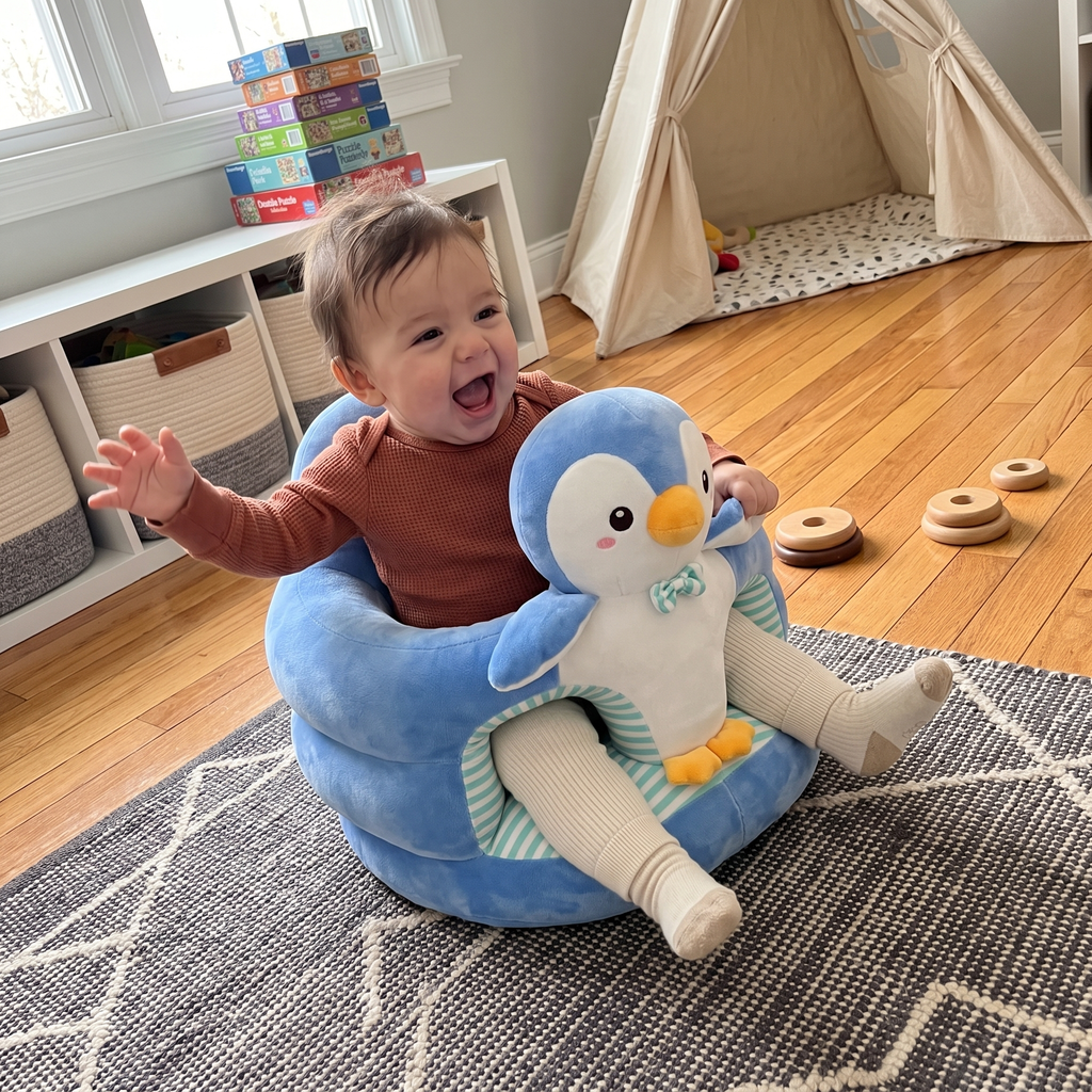 Plush Baby Sit-Up Seat with Squeaker Toys – Kidoriko