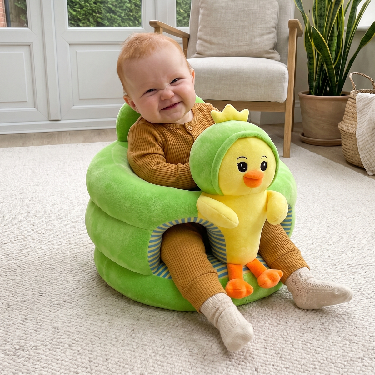 Plush Baby Sit-Up Seat with Squeaker Toys – Kidoriko