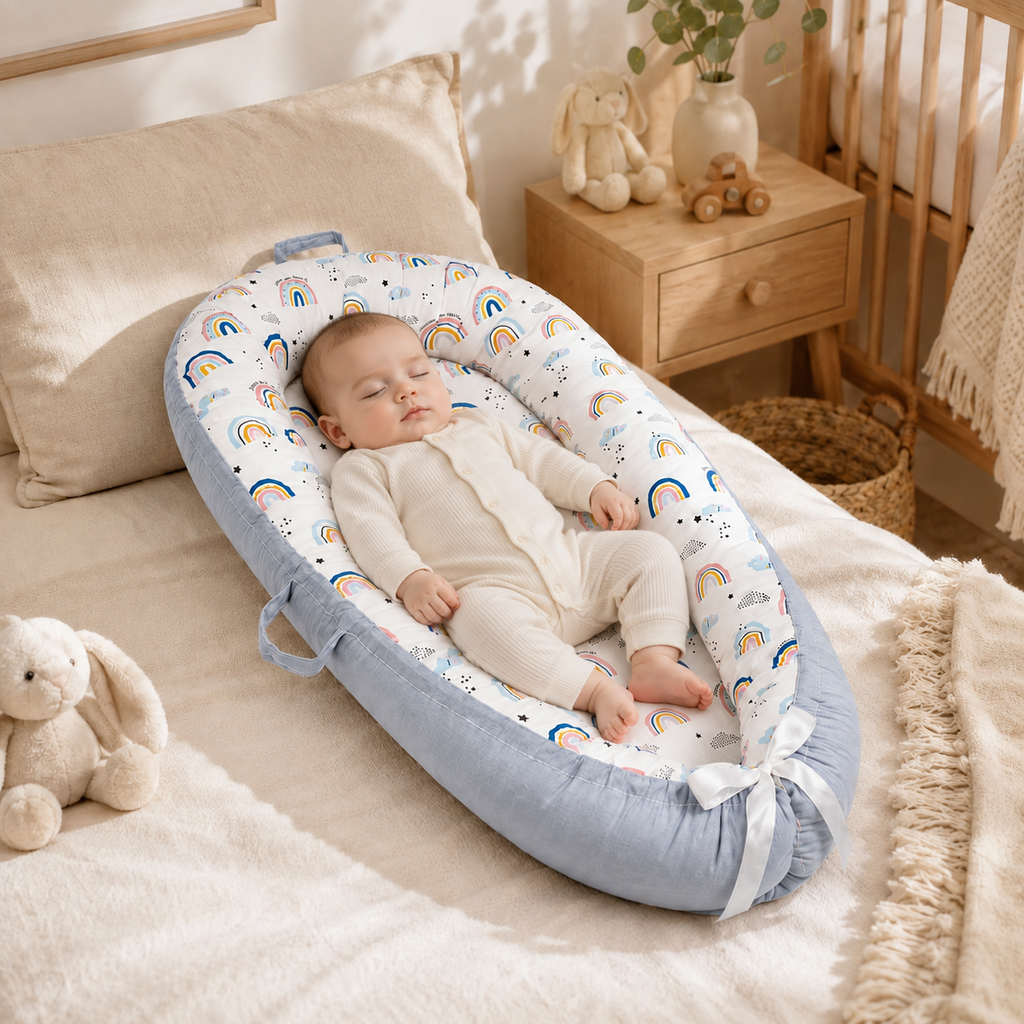 Premium Cotton Baby Lounger Nest, OEKO-TEX Certified – Kidoriko
