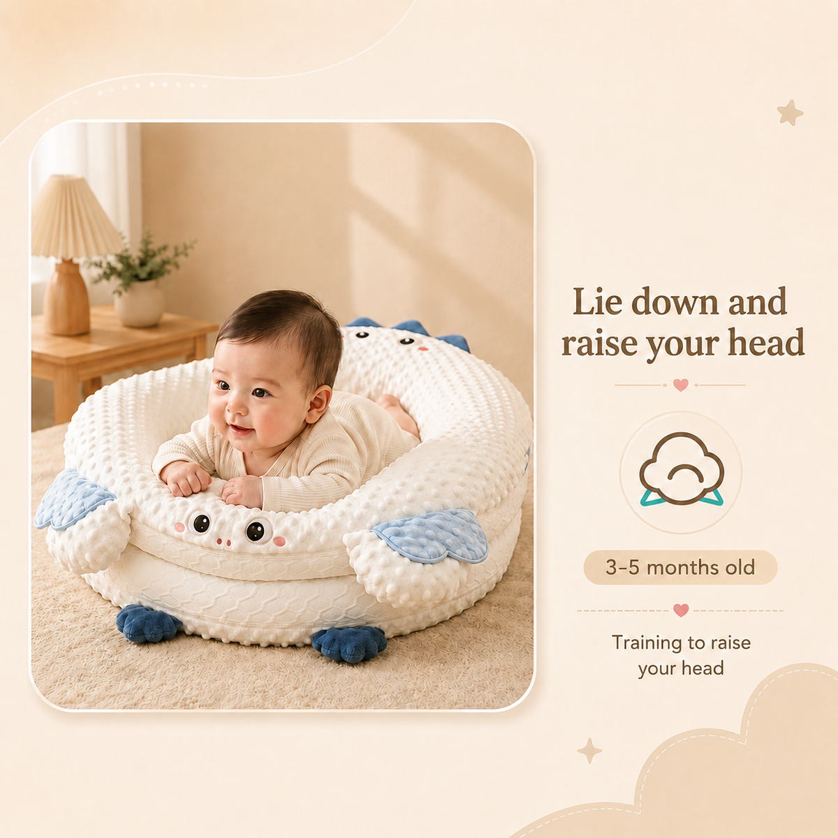 3-in-1 Adjustable Baby Lounger for Tummy Time – Kidoriko