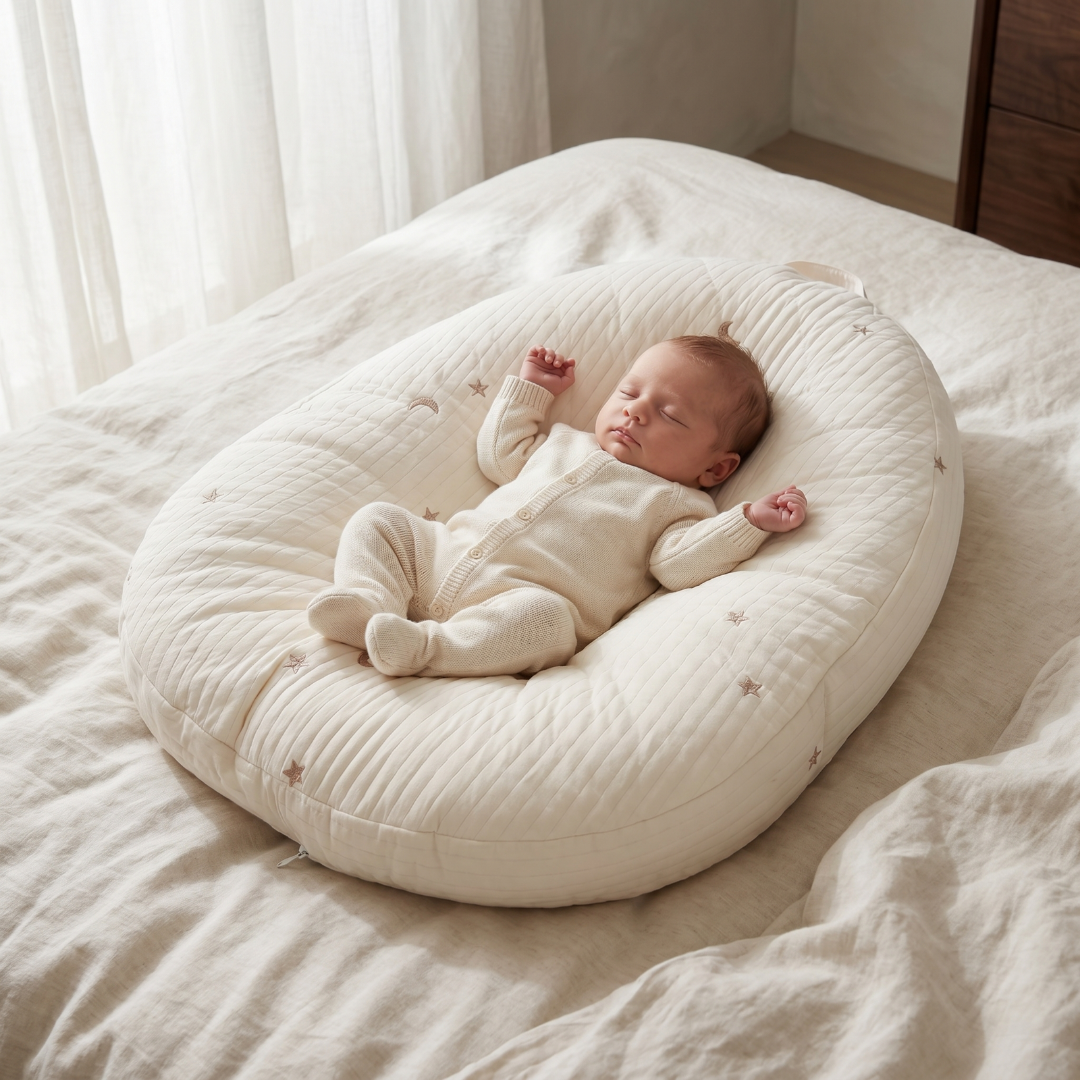 Ergonomic Cotton Baby Lounger Nest, 5° Incline – Kidoriko