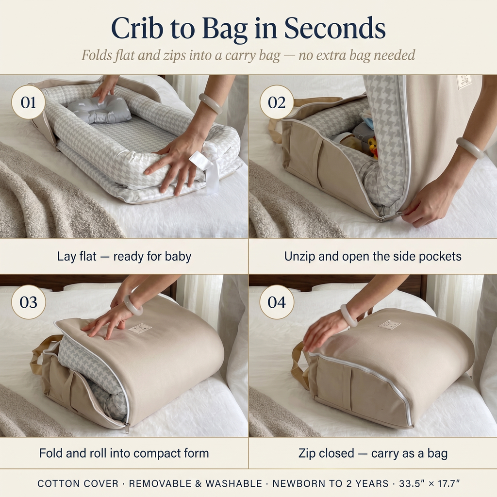 Portable Newborn Sleeping Crib, Converts Bag – Kidoriko