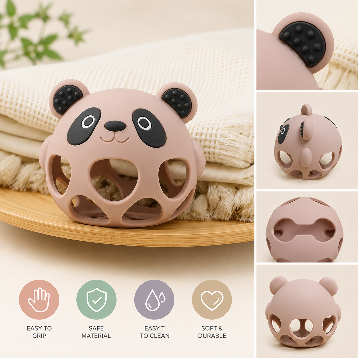 Silicone Panda Teether Toy (BPA-Free)