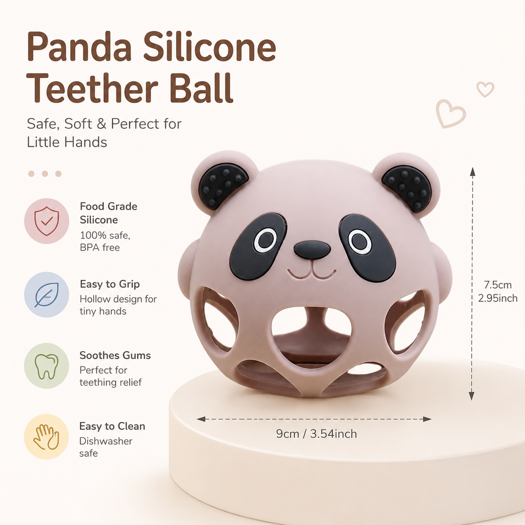 Silicone Panda Teether Toy (BPA-Free)