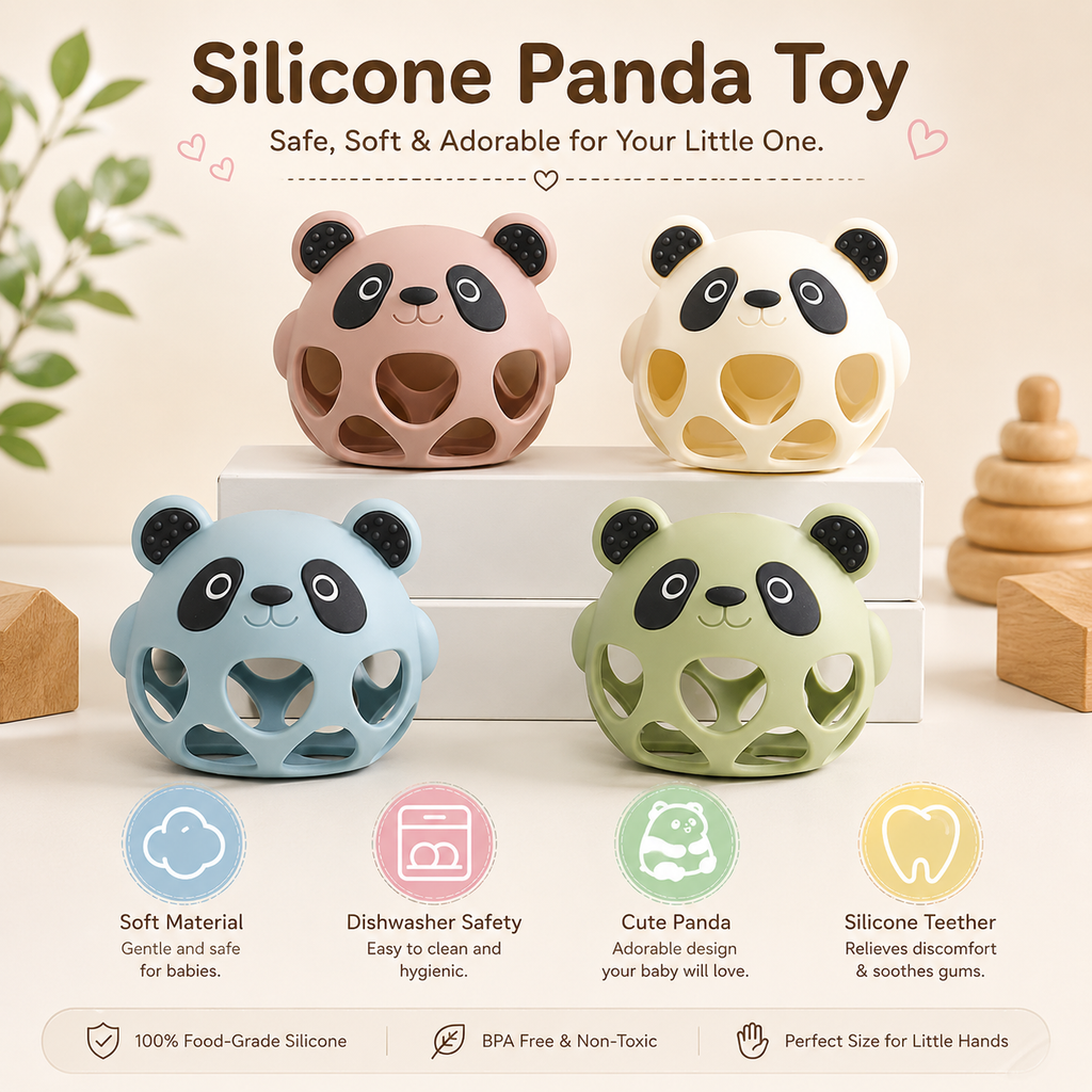 Silicone Panda Teether Toy (BPA-Free)