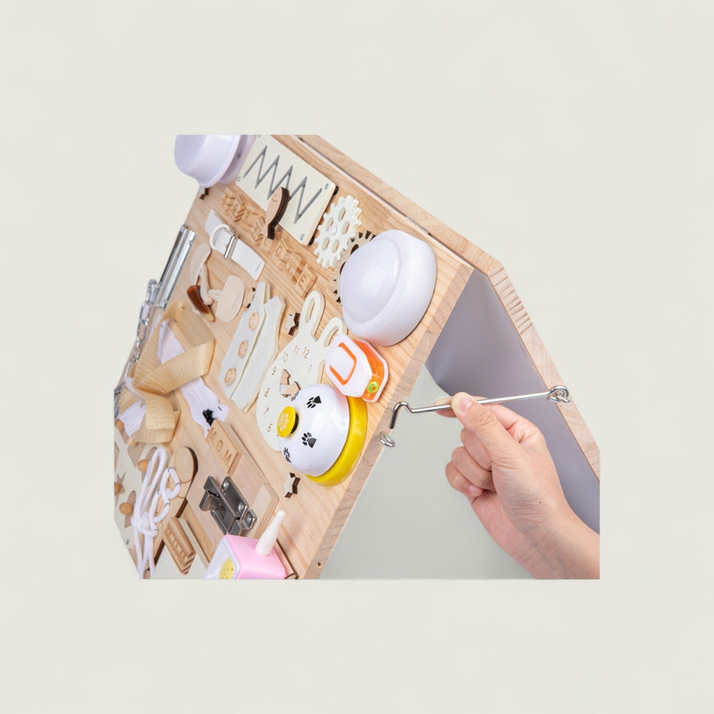 Wooden Montessori Busy Board, Double-Sided – Kidoriko