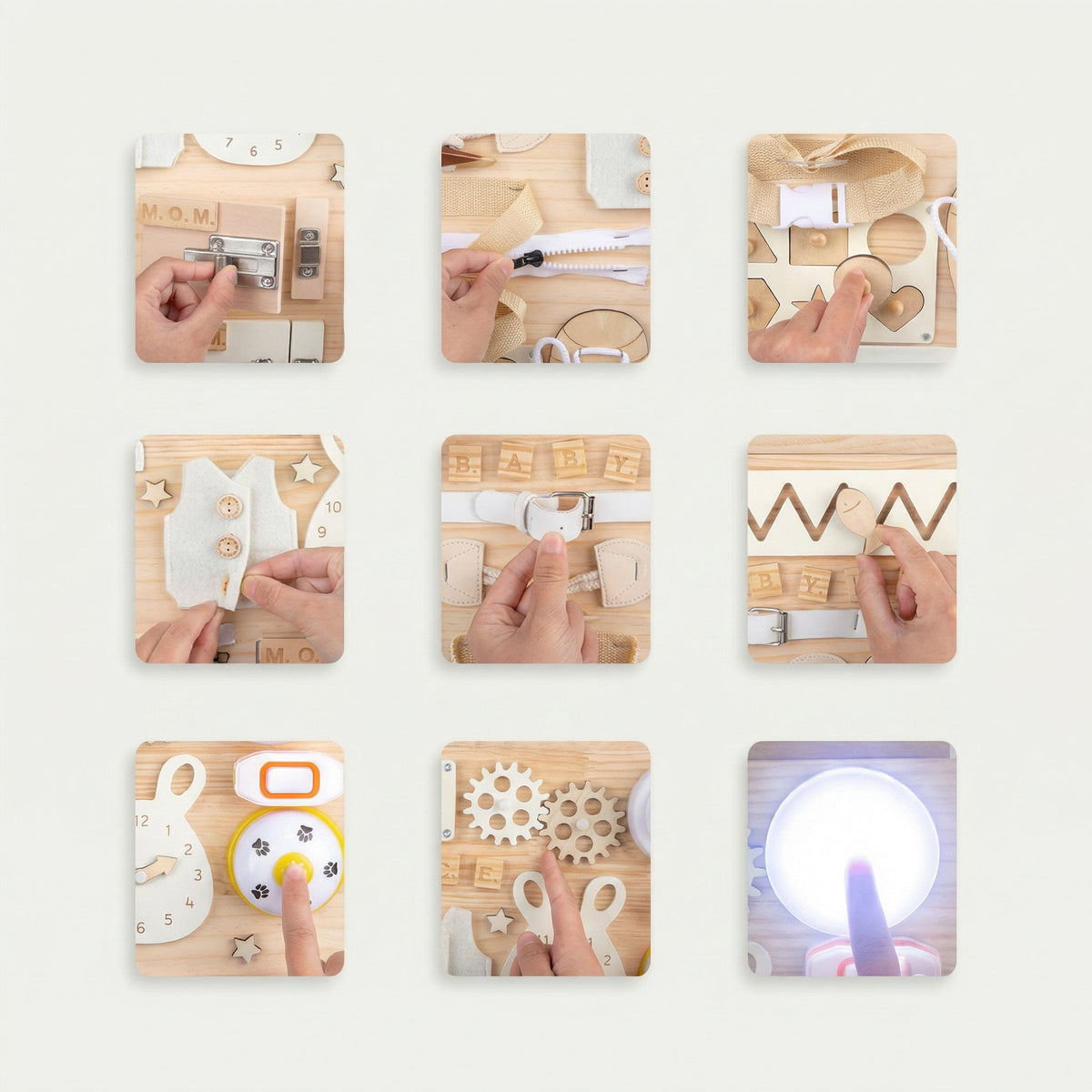 Wooden Montessori Busy Board, Double-Sided – Kidoriko