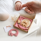 Elephant Baby Teether Gift Set (Rose Pink)