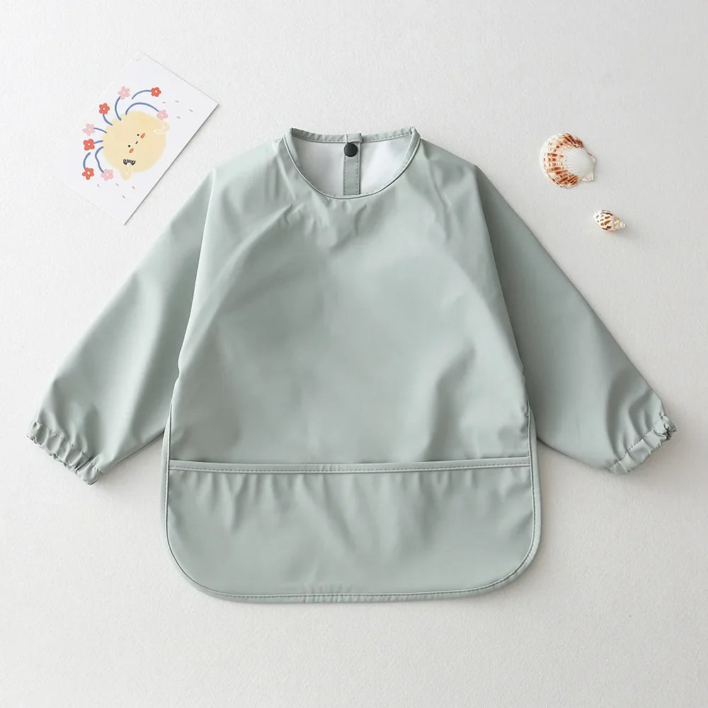 Solid Colour Waterproof Feeding Smock Bib – Kidoriko