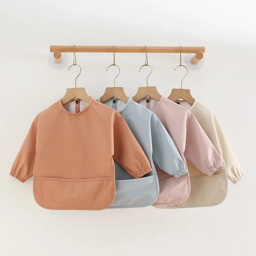 Solid Colour Waterproof Feeding Smock Bib – Kidoriko