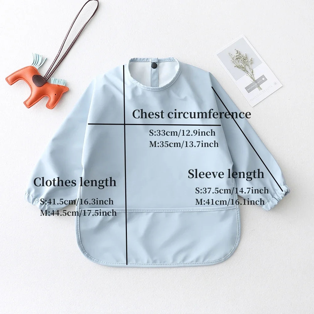 Solid Colour Waterproof Feeding Smock Bib – Kidoriko