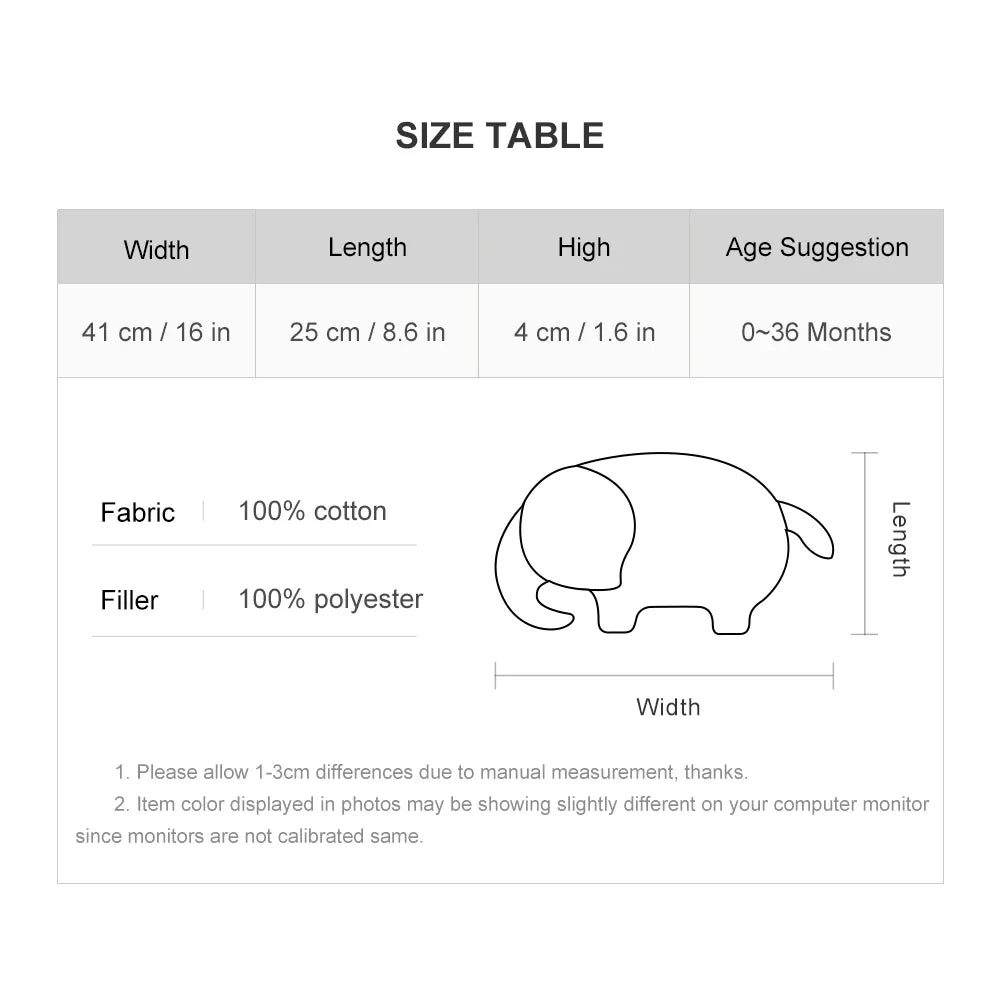 Plush Elephant Pillow, Soft Nursery Toy – Kidoriko