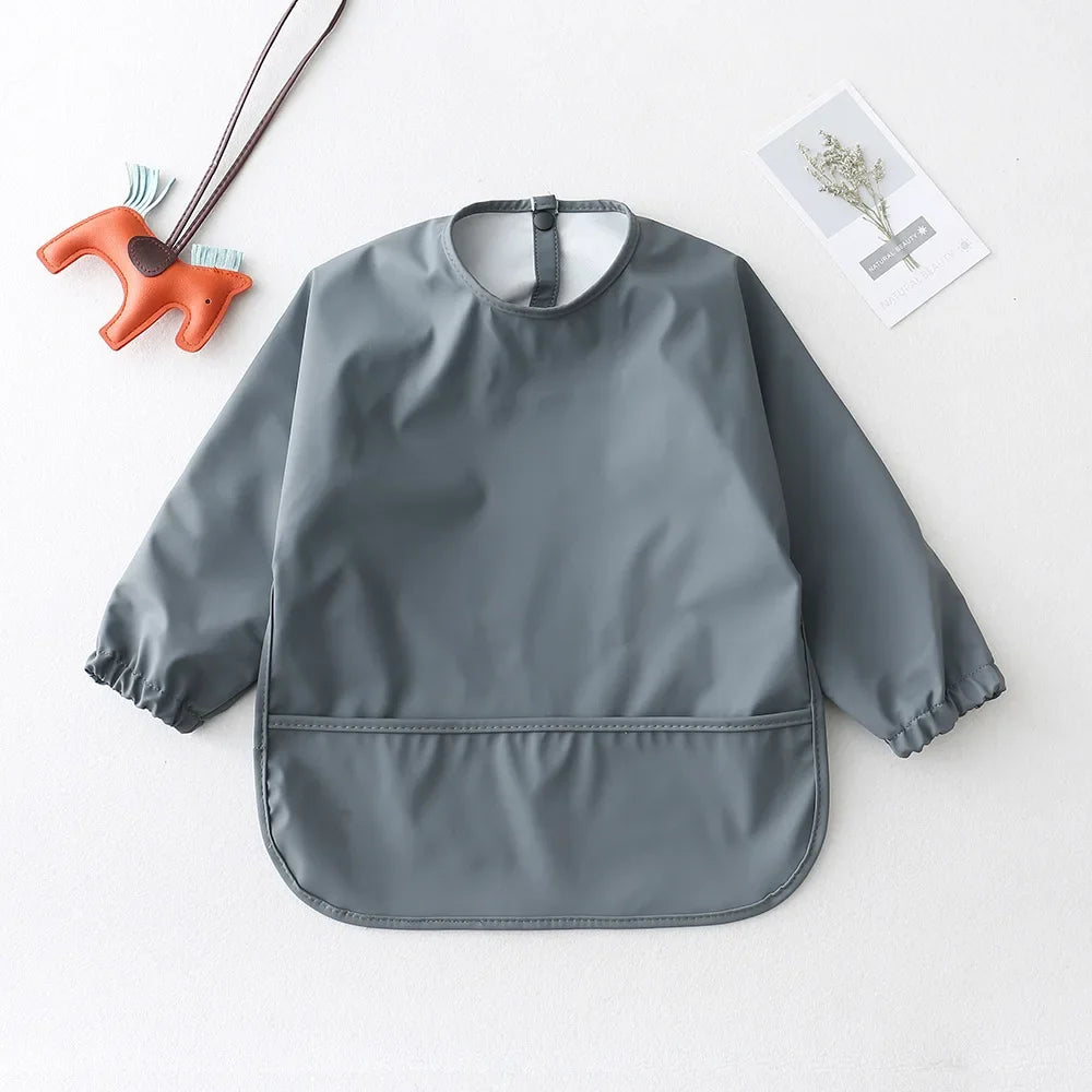 Solid Colour Waterproof Feeding Smock Bib – Kidoriko