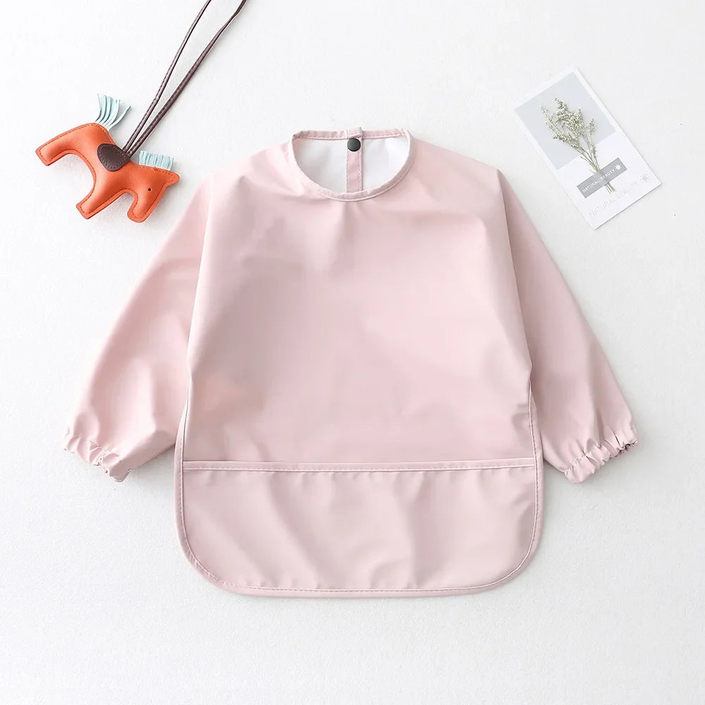 Solid Colour Waterproof Feeding Smock Bib – Kidoriko