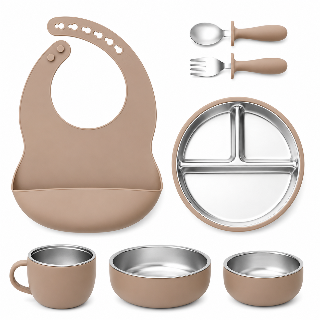 Stainless Steel & Silicone Baby Feeding set
