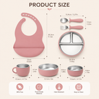 Stainless Steel & Silicone Baby Feeding set