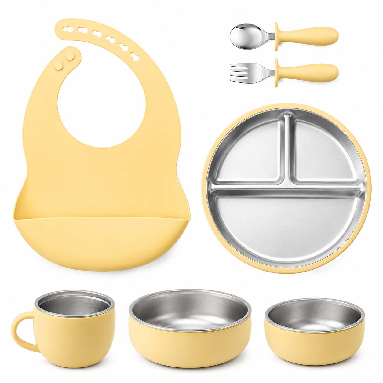 Stainless Steel & Silicone Baby Feeding set