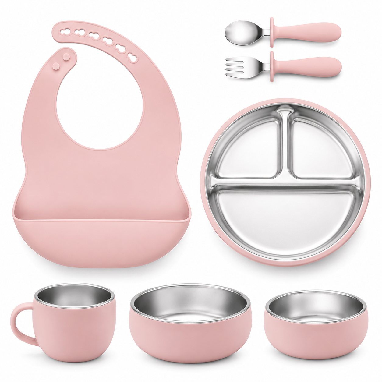 Stainless Steel & Silicone Baby Feeding set
