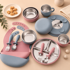 Stainless Steel & Silicone Baby Feeding set