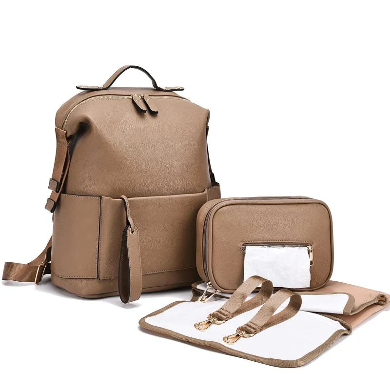 Vegan Leather Diaper Backpack, Stroller Straps – Kidoriko