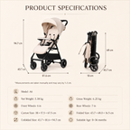 Lightweight Foldable Travel Baby Stroller with Reclining Seat