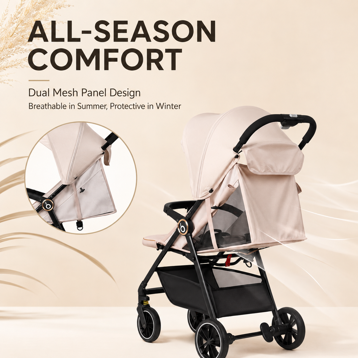 Lightweight Foldable Travel Baby Stroller with Reclining Seat