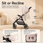 Lightweight Foldable Travel Baby Stroller with Reclining Seat